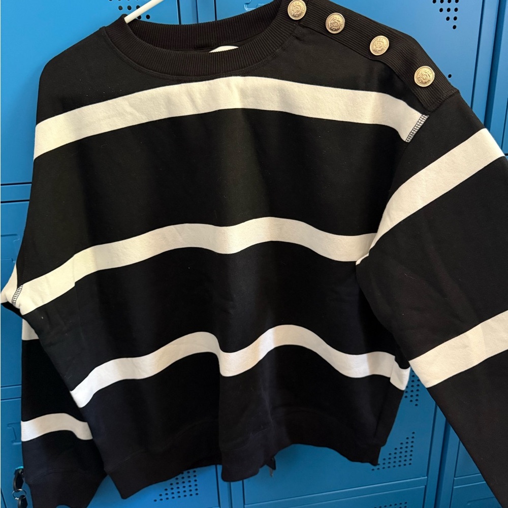 H&M Black and White Striped Sweater